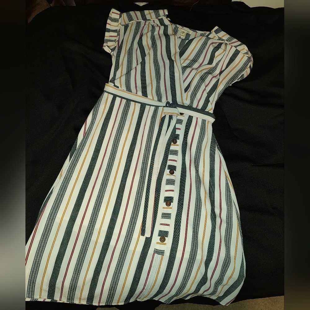 Monteau- striped dress with buttons Size L